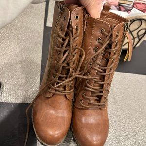 Brand new brown lace up combat boots